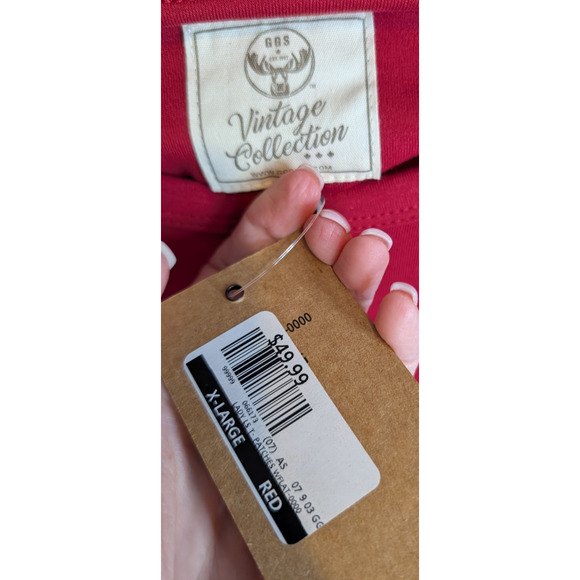 Mens Red Vintage Collection Canada Graphic Patch Spell Out Long Sleeve Tee XL - Picture 8 of 11